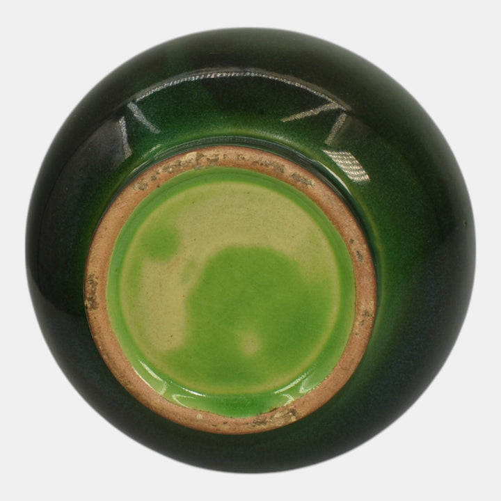 Roseville Futura 1928 Vintage Art Deco Pottery Emerald Green Ceramic Vase 389-8