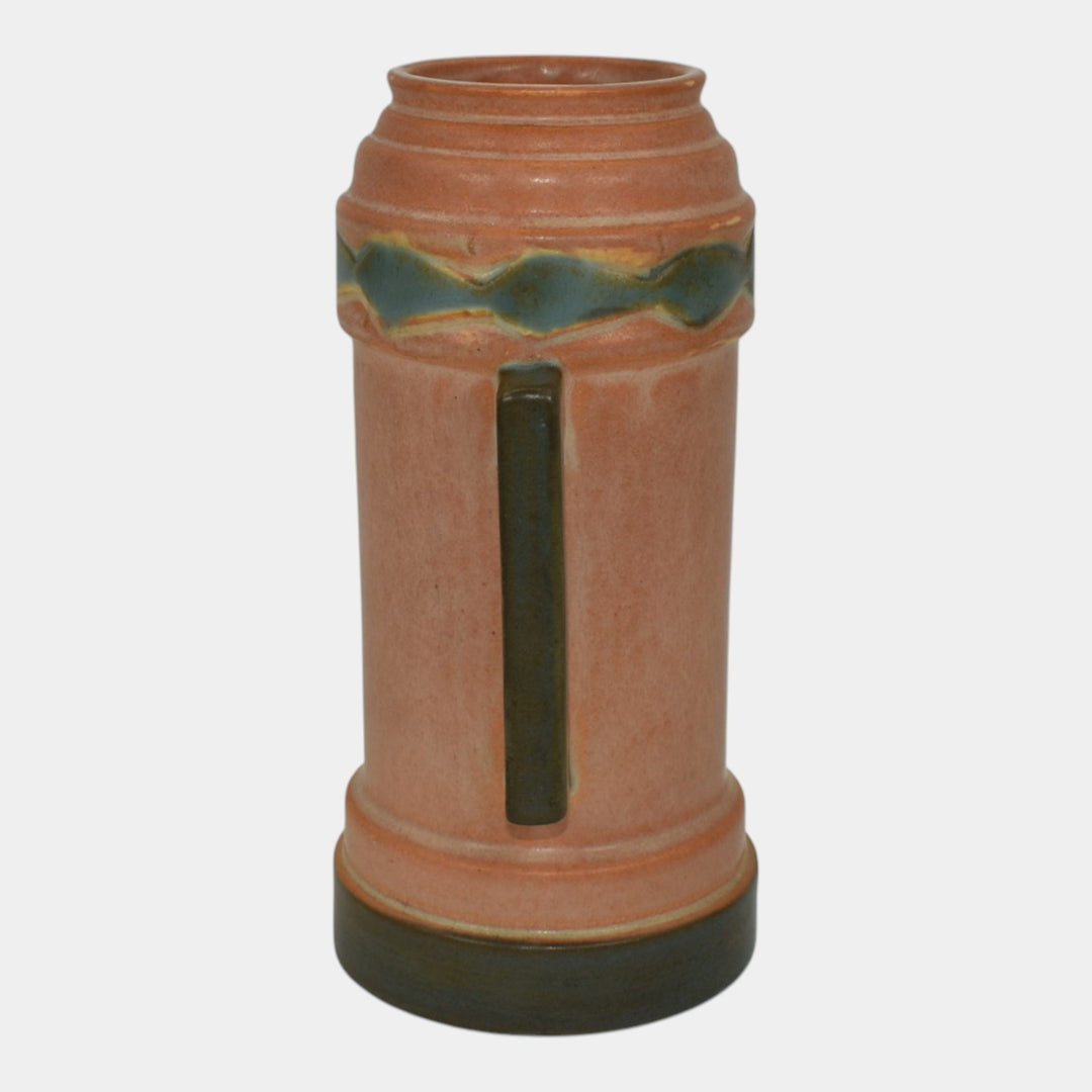 Roseville Futura Tan 1928 Vintage Art Deco Pottery Ceramic Beer Mug Vase 381-6 - Just Art Pottery
