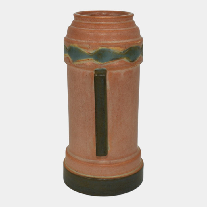Roseville Futura Tan 1928 Vintage Art Deco Pottery Ceramic Beer Mug Vase 381-6 - Just Art Pottery