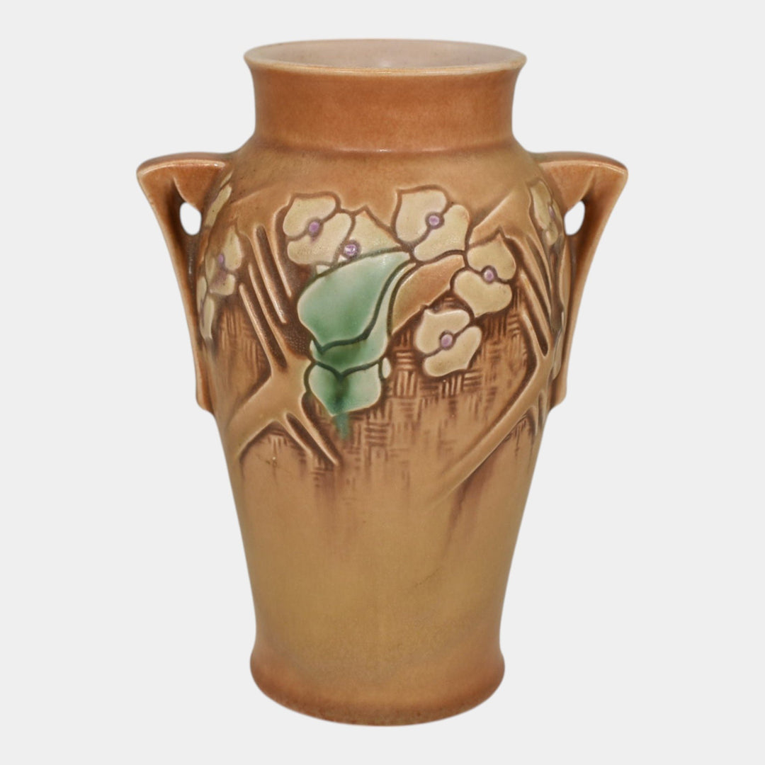 Roseville Clemana Brown 1936 Vintage Art Deco Pottery Ceramic Vase 751-7 - Just Art Pottery