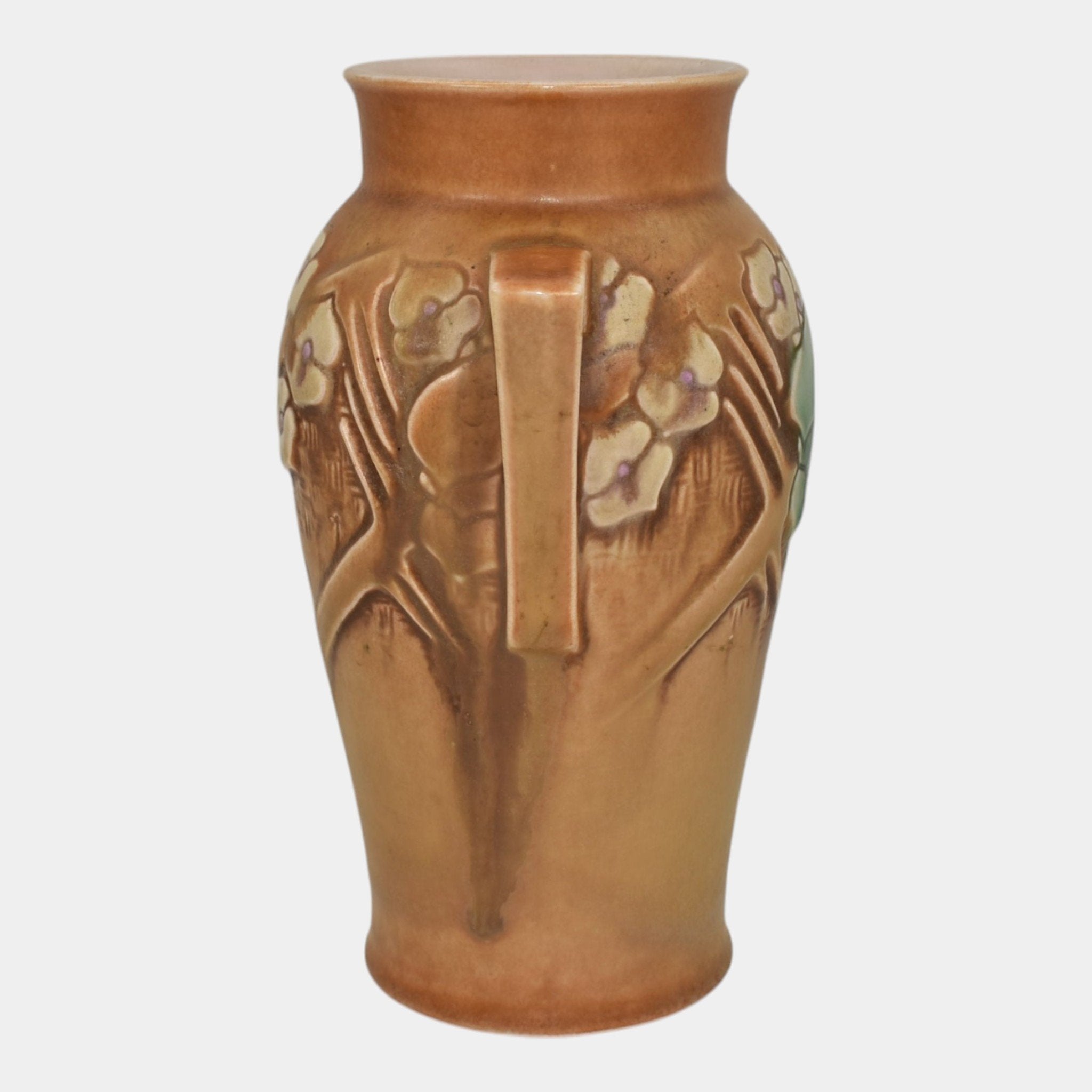 Roseville Clemana Brown 1936 Vintage Art Deco Pottery Ceramic Vase