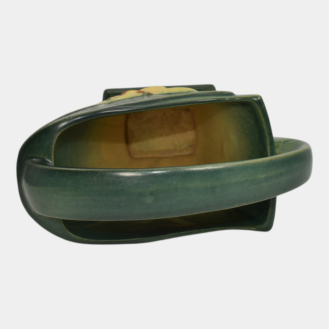 Roseville Zephyr Lily Green 1946 Mid Century Modern Art Pottery Basket 394-8 - Just Art Pottery