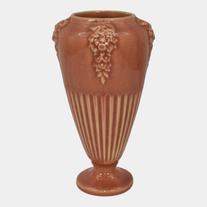 Roseville Savona Pink 1928 Vintage Art Deco Pottery Ceramic Flower Vase 207-6 - Just Art Pottery