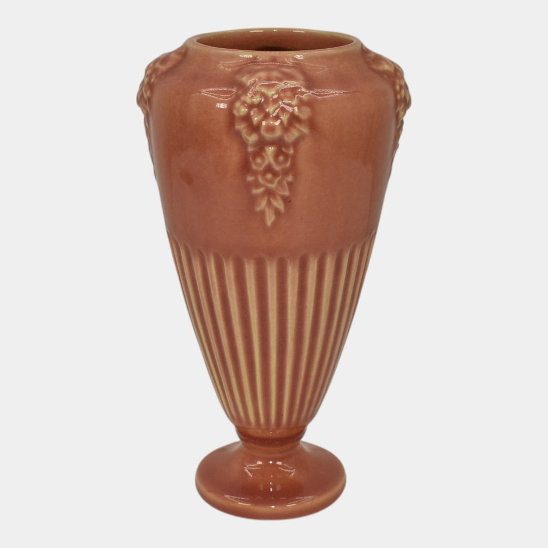 Roseville Savona Pink 1928 Vintage Art Deco Pottery Ceramic Flower Vase 207-6 - Just Art Pottery