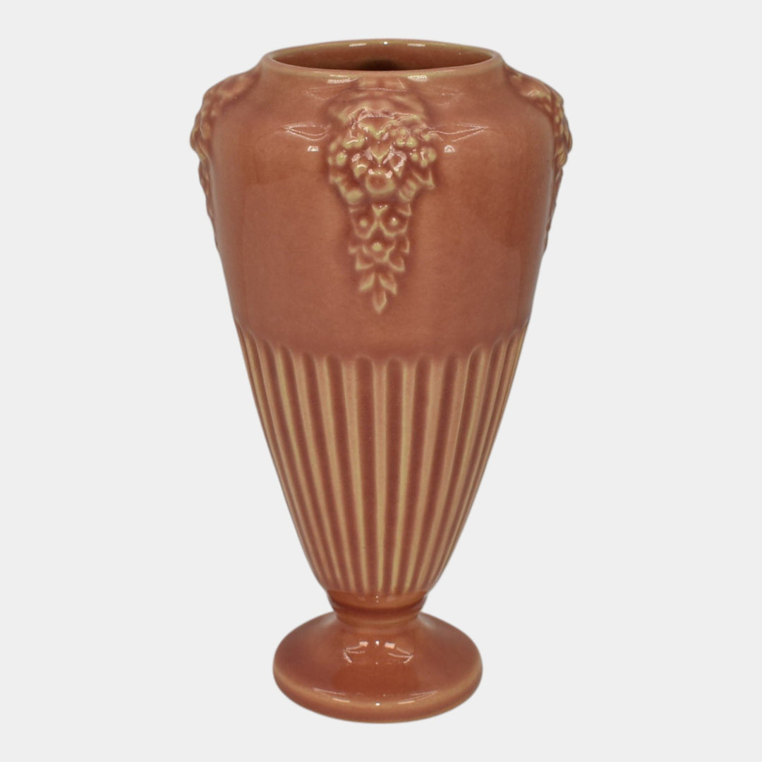 Roseville Savona Pink 1928 Vintage Art Deco Pottery Ceramic Flower Vase 207-6 - Just Art Pottery