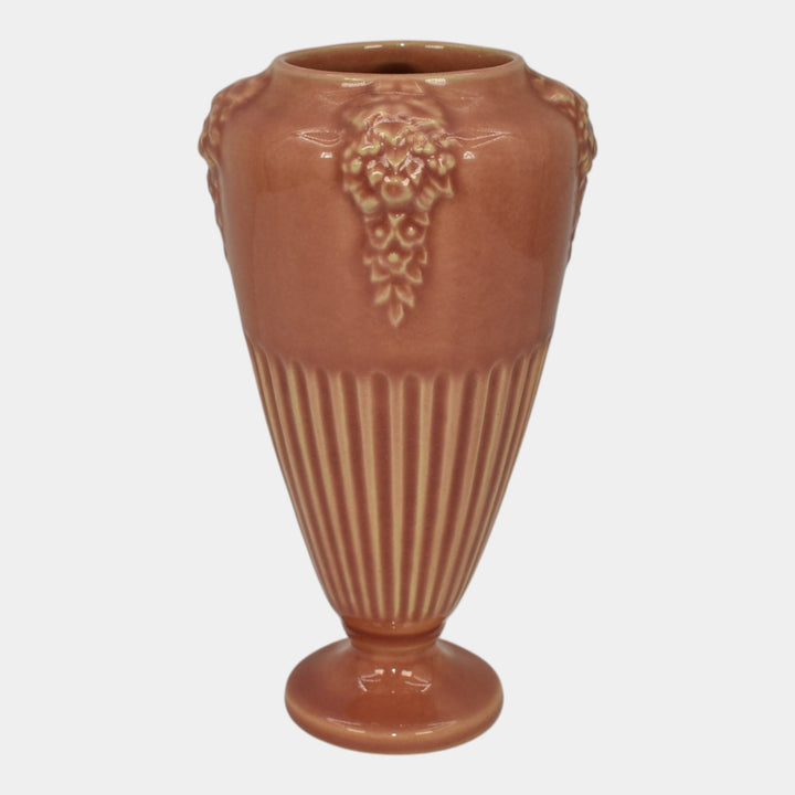 Roseville Savona Pink 1928 Vintage Art Deco Pottery Ceramic Flower Vase 207-6 - Just Art Pottery
