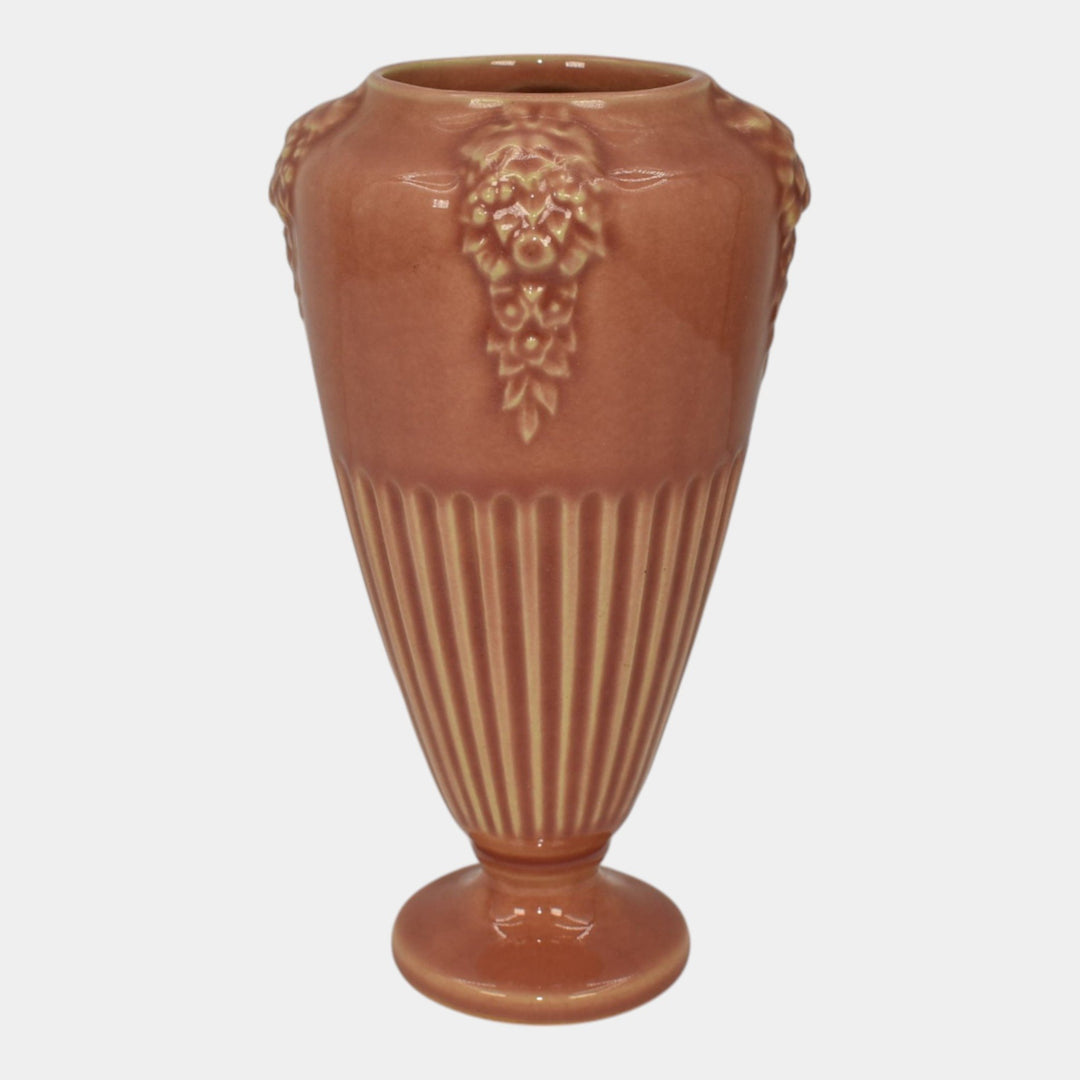 Roseville Savona Pink 1928 Vintage Art Deco Pottery Ceramic Flower Vase 207-6 - Just Art Pottery