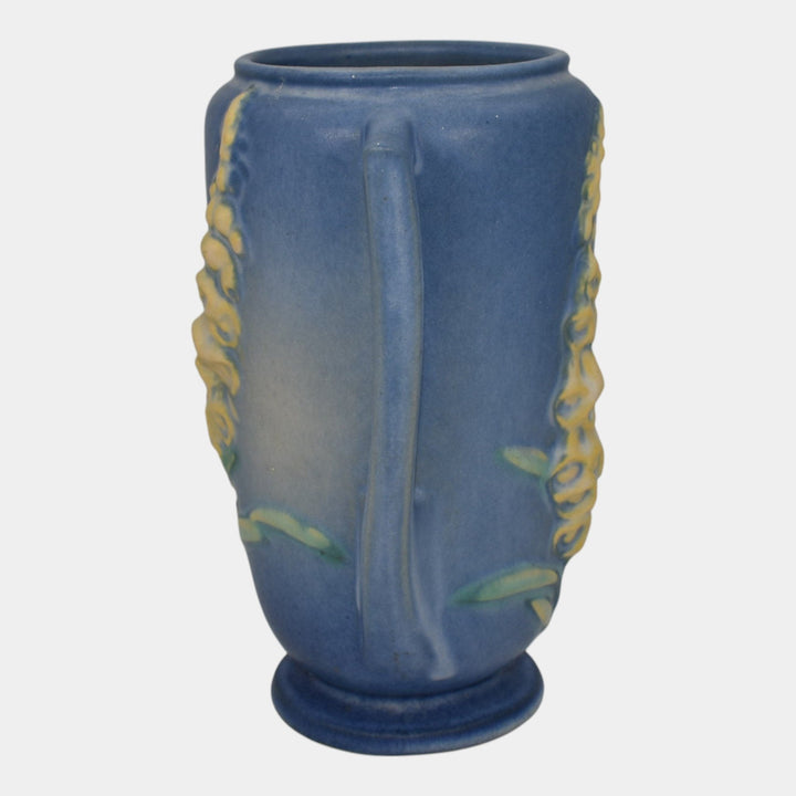 Roseville Foxglove Blue 1942 Mid Century Modern Art Pottery Ceramic Vase 45-7 - Just Art Pottery