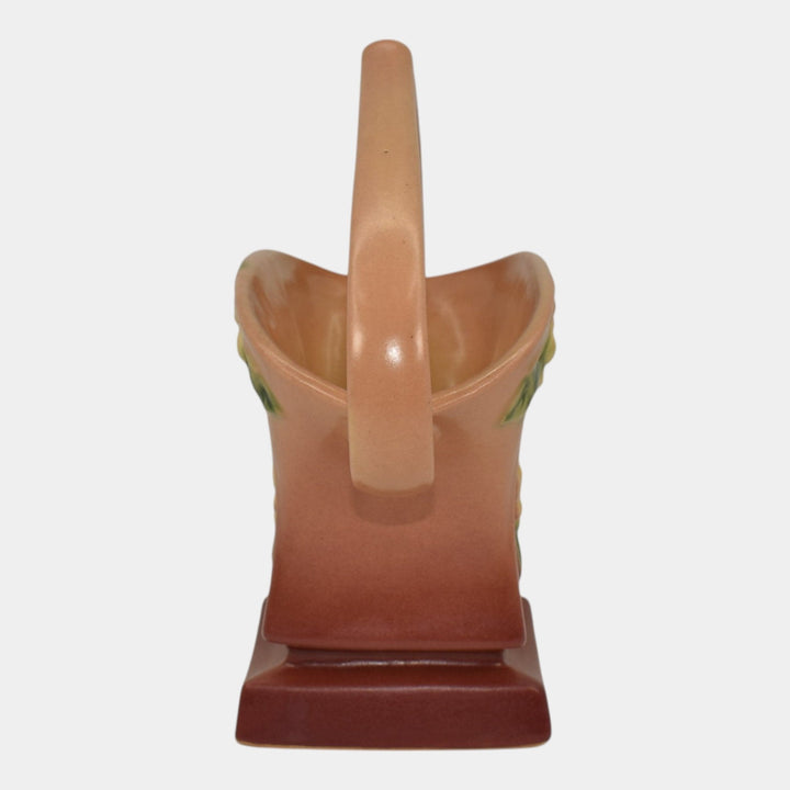 Roseville Snowberry Pink 1947 Mid Century Modern Pottery Ceramic Basket 1BK-7 - Just Art Pottery