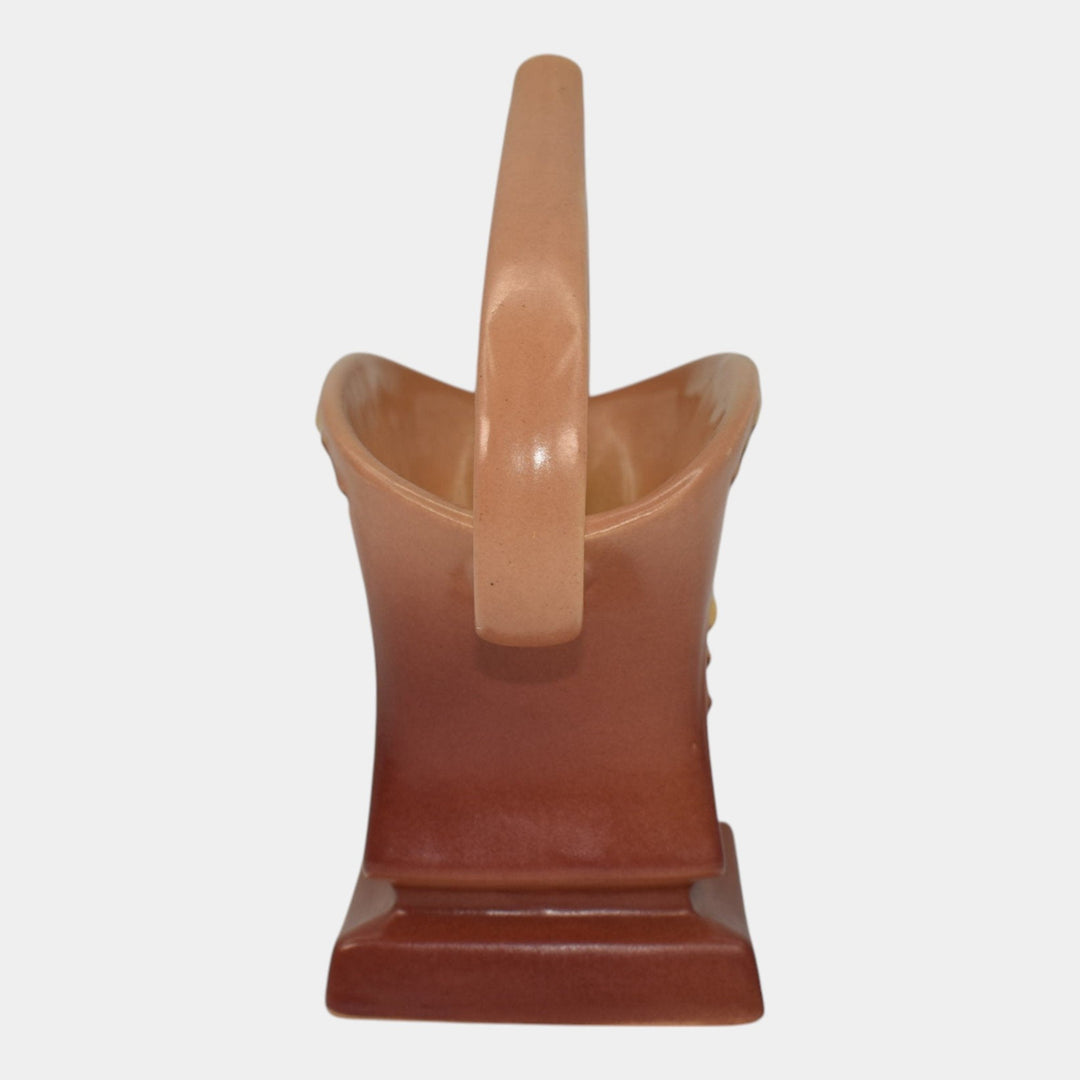 Roseville Snowberry Pink 1947 Mid Century Modern Pottery Ceramic Basket 1BK-7 - Just Art Pottery