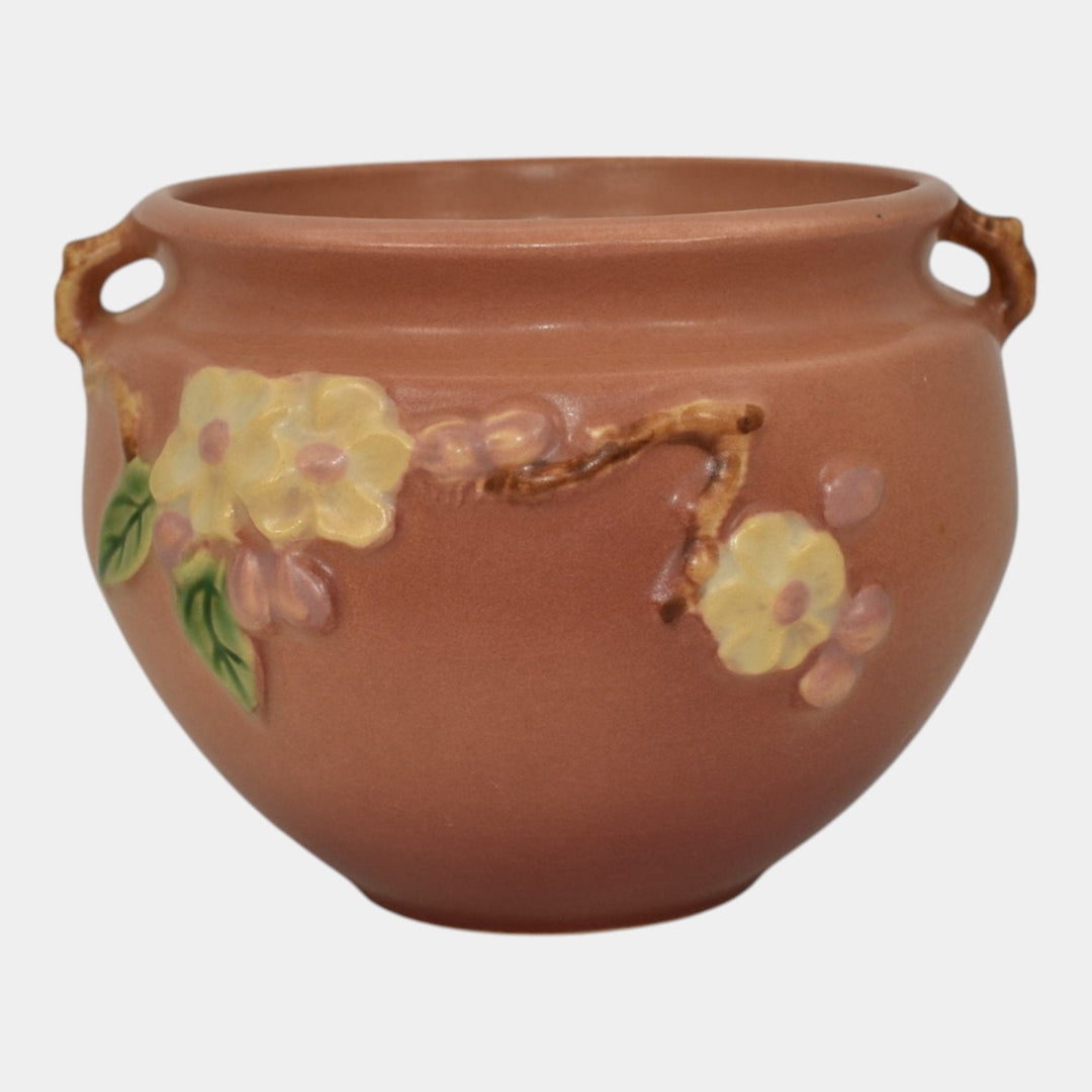Roseville Apple Blossom Pink 1949 Mid Century Pottery Jardiniere Planter 300-4 - Just Art Pottery