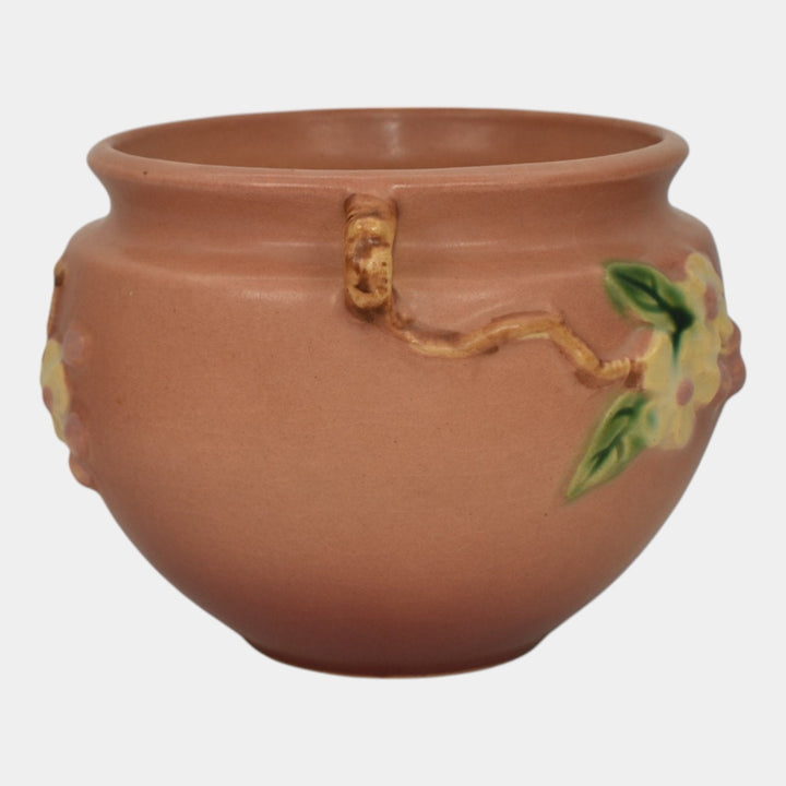 Roseville Apple Blossom Pink 1949 Mid Century Pottery Jardiniere Planter 300-4 - Just Art Pottery