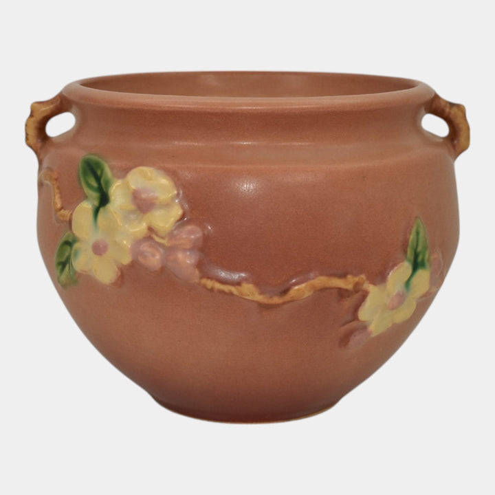 Roseville Apple Blossom Pink 1949 Mid Century Pottery Jardiniere Planter 300-4 - Just Art Pottery