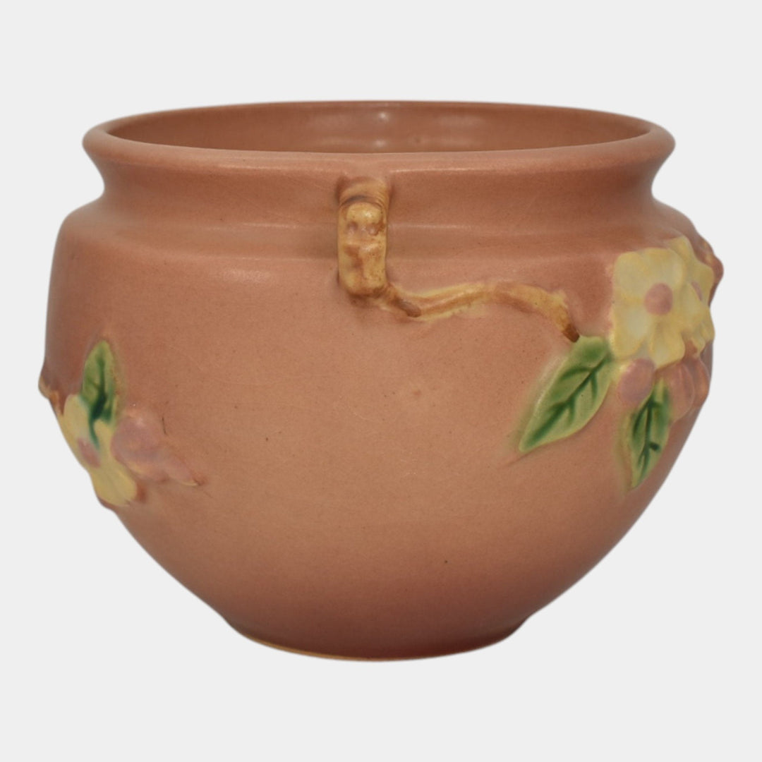 Roseville Apple Blossom Pink 1949 Mid Century Pottery Jardiniere Planter 300-4 - Just Art Pottery