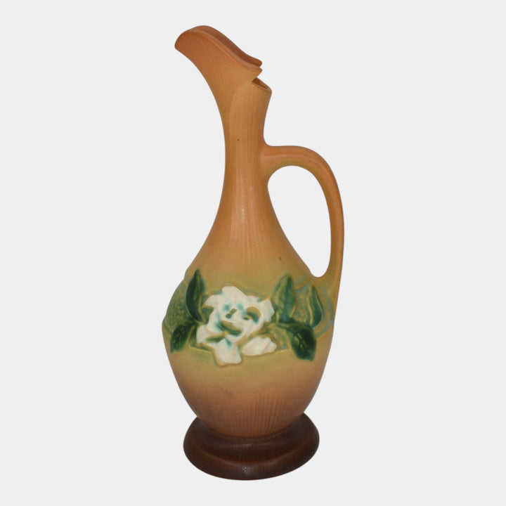 Roseville Gardenia Tan 1950 Mid Century Modern Art Pottery Ceramic Ewer 617-10 - Just Art Pottery