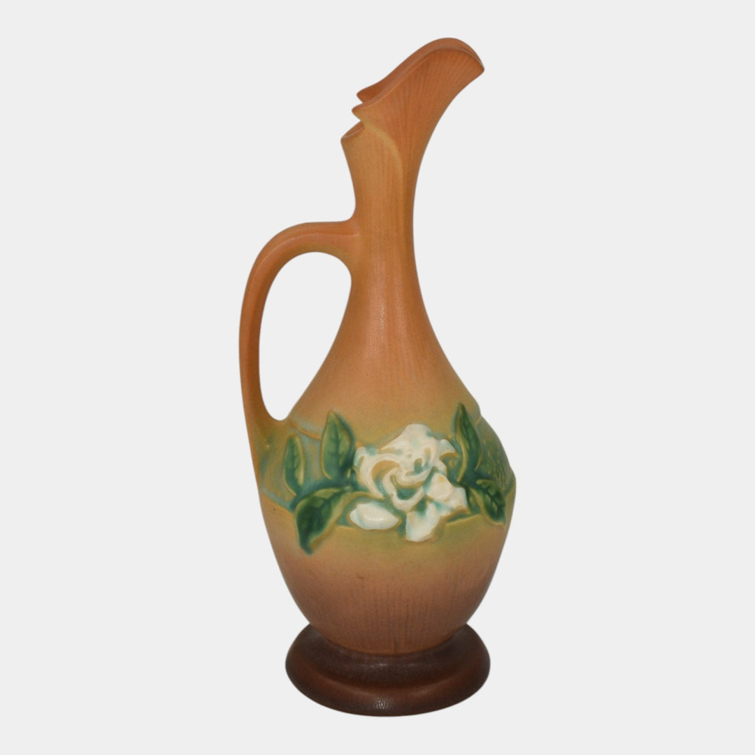 Roseville Gardenia Tan 1950 Mid Century Modern Art Pottery Ceramic Ewer 617-10 - Just Art Pottery