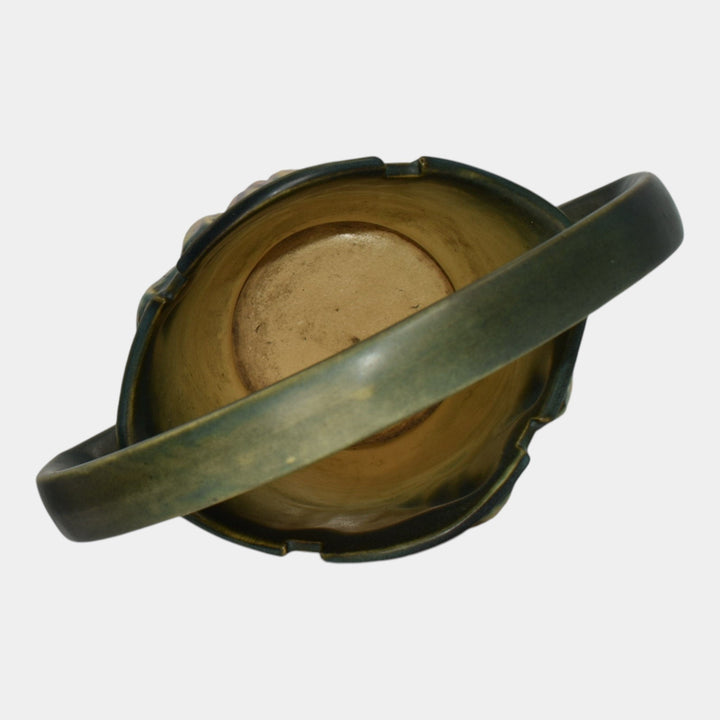 Roseville Freesia Green 1945 Vintage Art Pottery Ceramic Basket 391-8 - Just Art Pottery