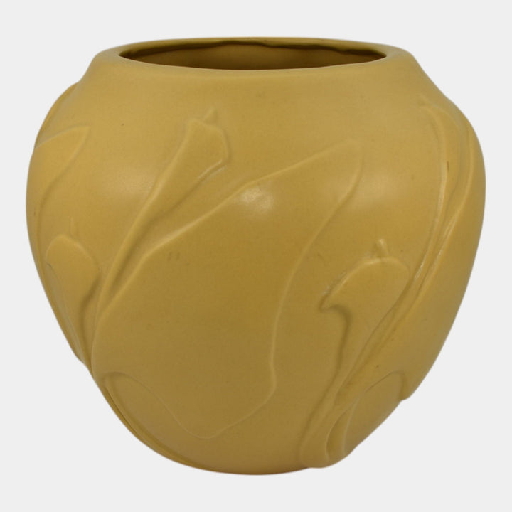 Van Briggle First Firing 2009 Art Nouveau Pottery Yellow Calla Lily Vase