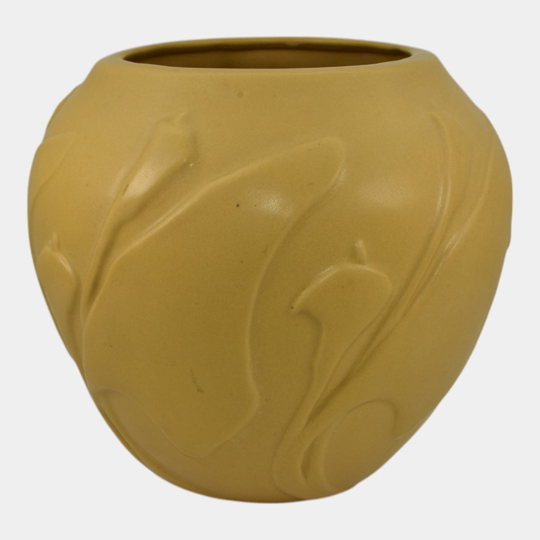 Van Briggle First Firing 2009 Art Nouveau Pottery Yellow Calla Lily Vase - Just Art Pottery