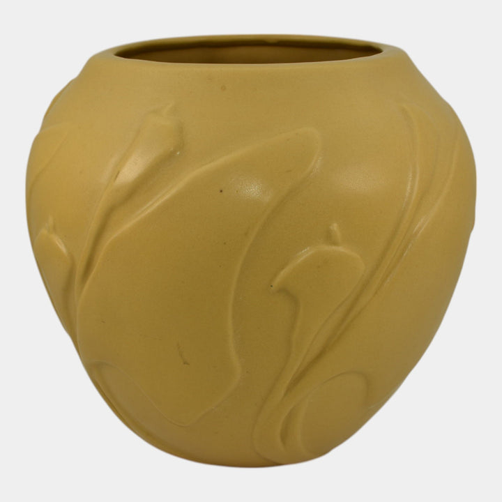 Van Briggle First Firing 2009 Art Nouveau Pottery Yellow Calla Lily Vase - Just Art Pottery