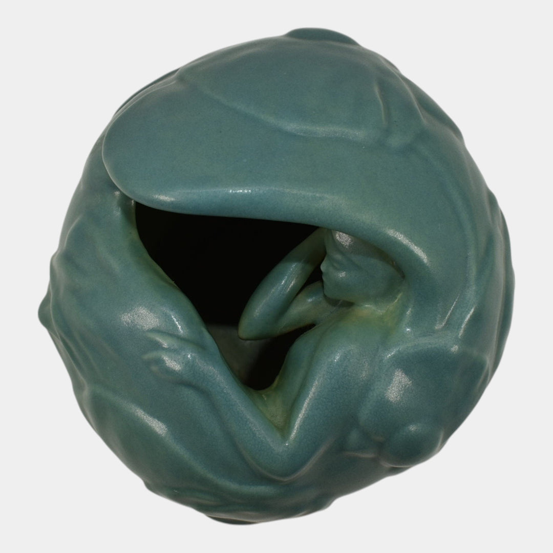 Craig Stevenson Van Briggle Lakewood Design Pottery Blue Female Figural Vase