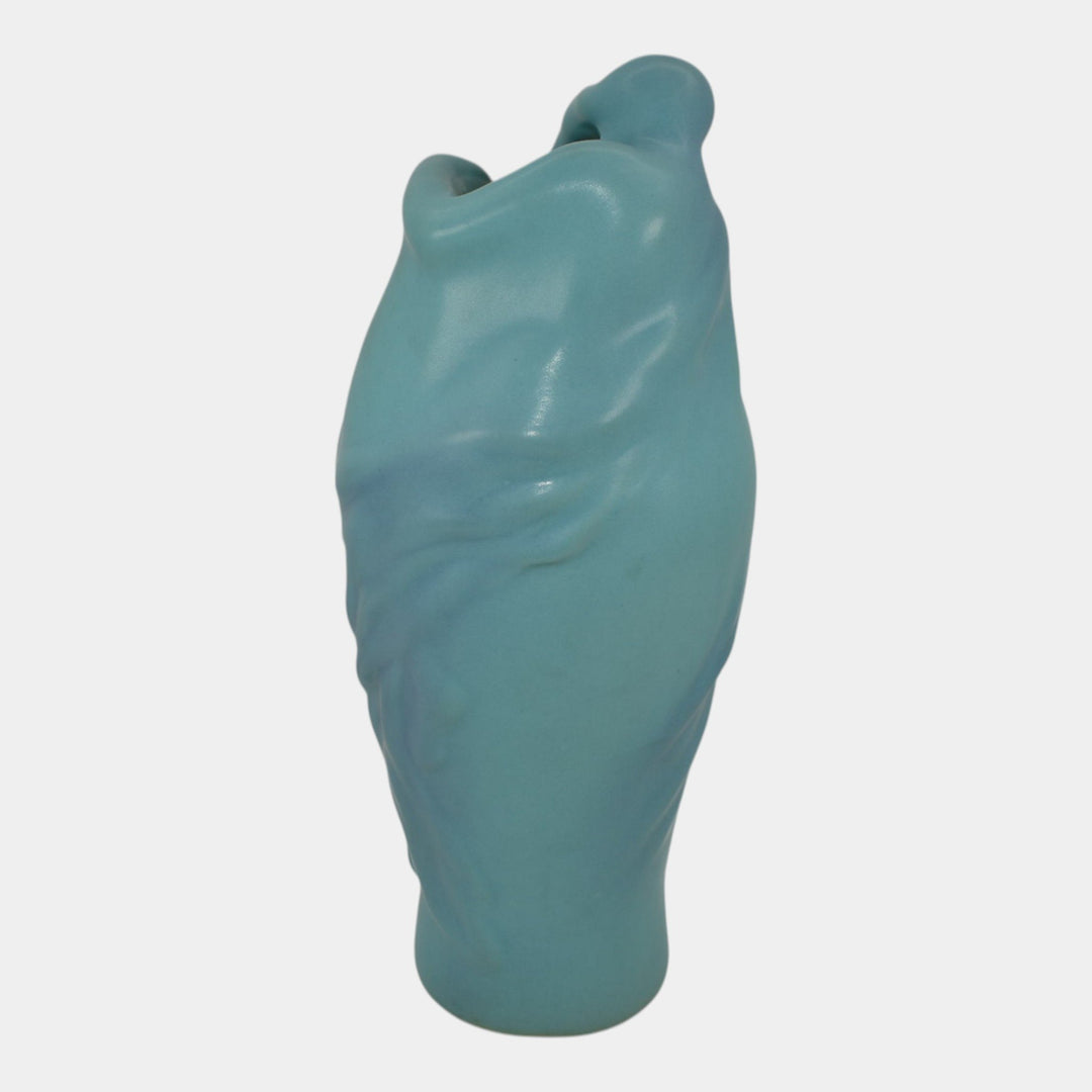 Van Briggle Vintage Art Nouveau Pottery Blue Lorelei Ceramic Vase - Just Art Pottery