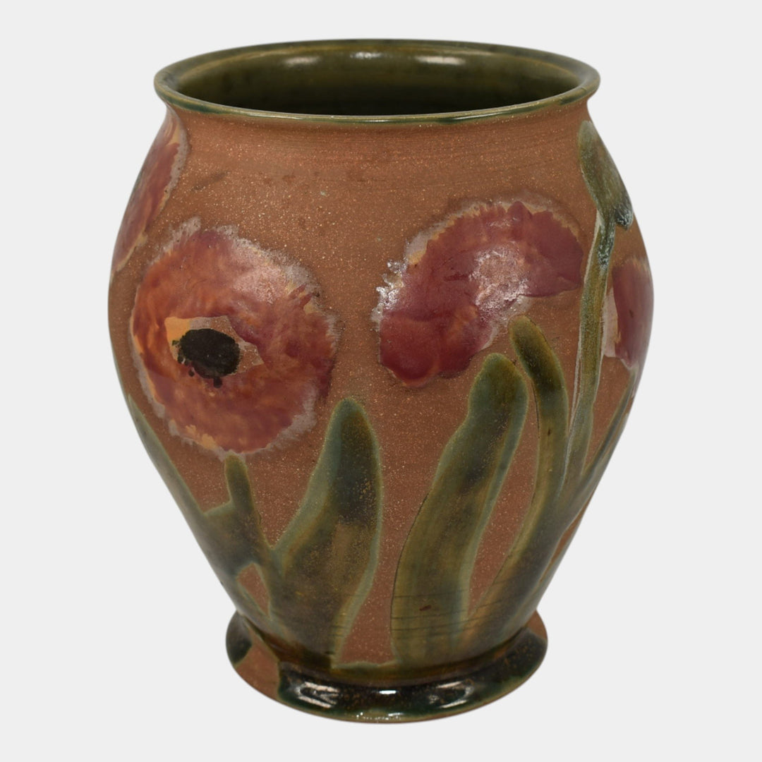 Mark Sucharski Luna Star Van Briggle Pottery Hand Painted Poppy Vase - Just Art Pottery