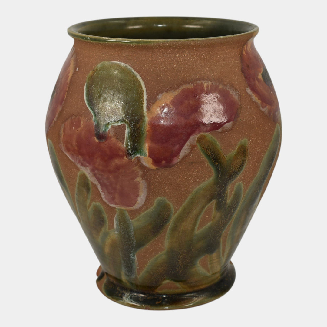 Mark Sucharski Luna Star Van Briggle Pottery Hand Painted Poppy Vase - Just Art Pottery