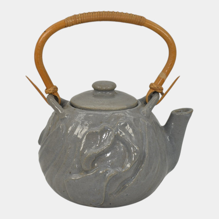 Craig Stevenson Lakewood Modern Deco Pottery Gray Sculpted Tea Pot - Just Art Pottery