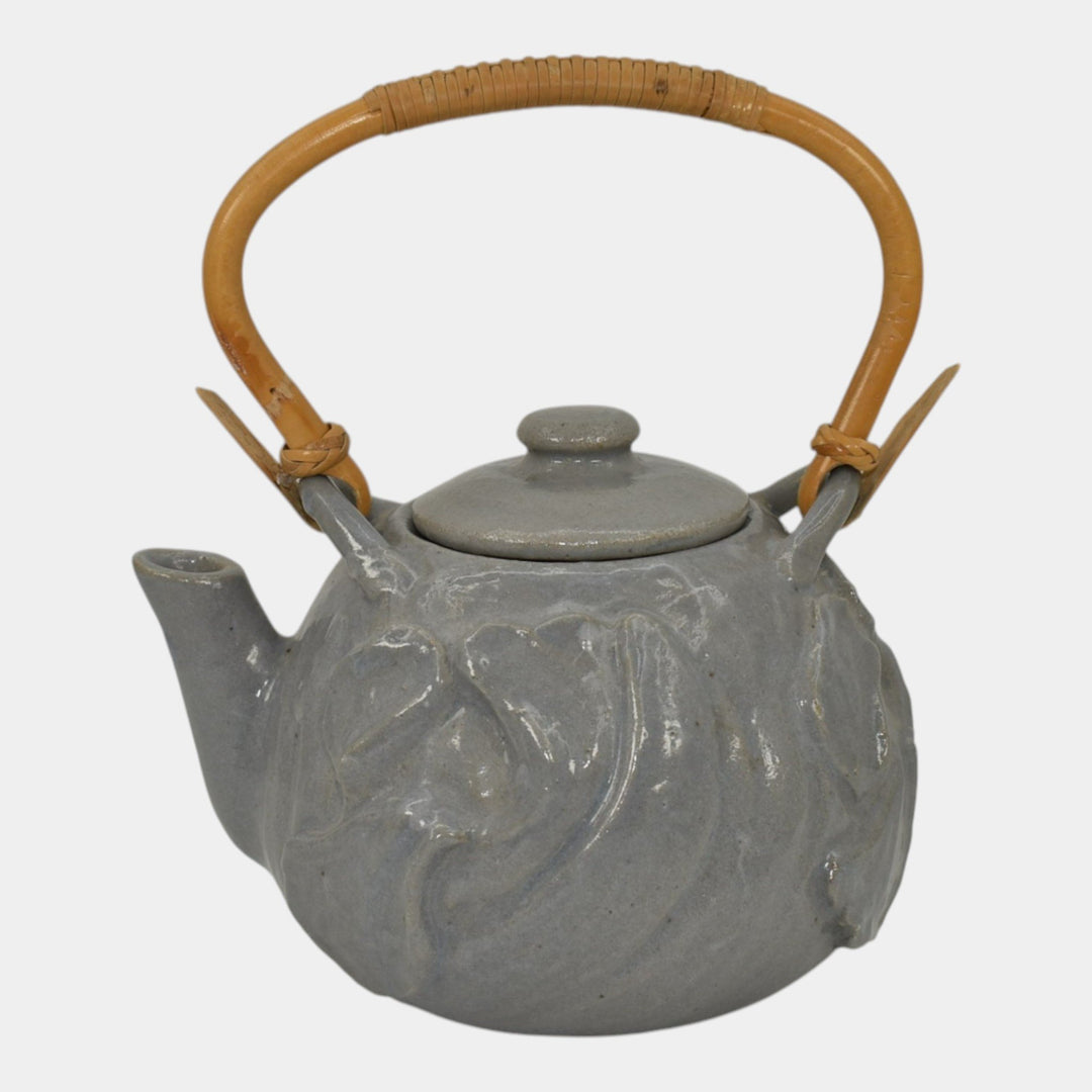 Craig Stevenson Lakewood Modern Deco Pottery Gray Sculpted Tea Pot - Just Art Pottery