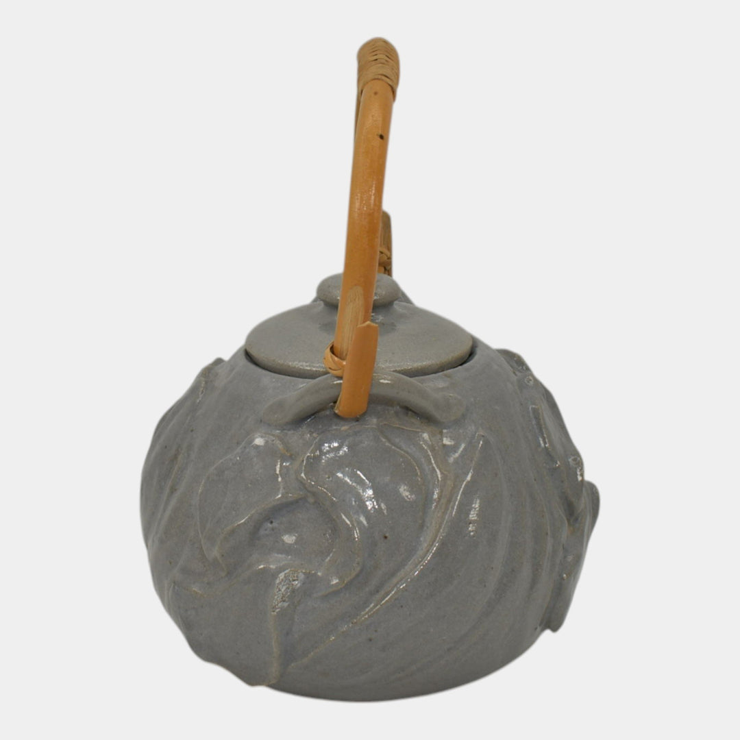 Craig Stevenson Lakewood Modern Deco Pottery Gray Sculpted Tea Pot - Just Art Pottery