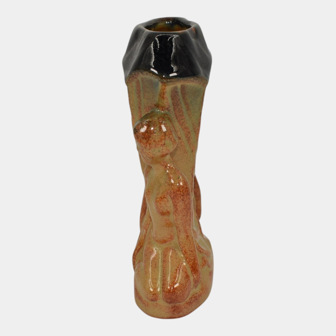 Pittsville Wisconsin Art Pottery Orange Peachskin Vintage Ceramic Vase 250 - Just Art Pottery