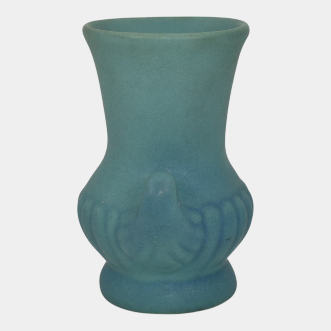 Van Briggle 1950s Vintage Art Deco Pottery Blue Ceramic Vase - Just Art Pottery