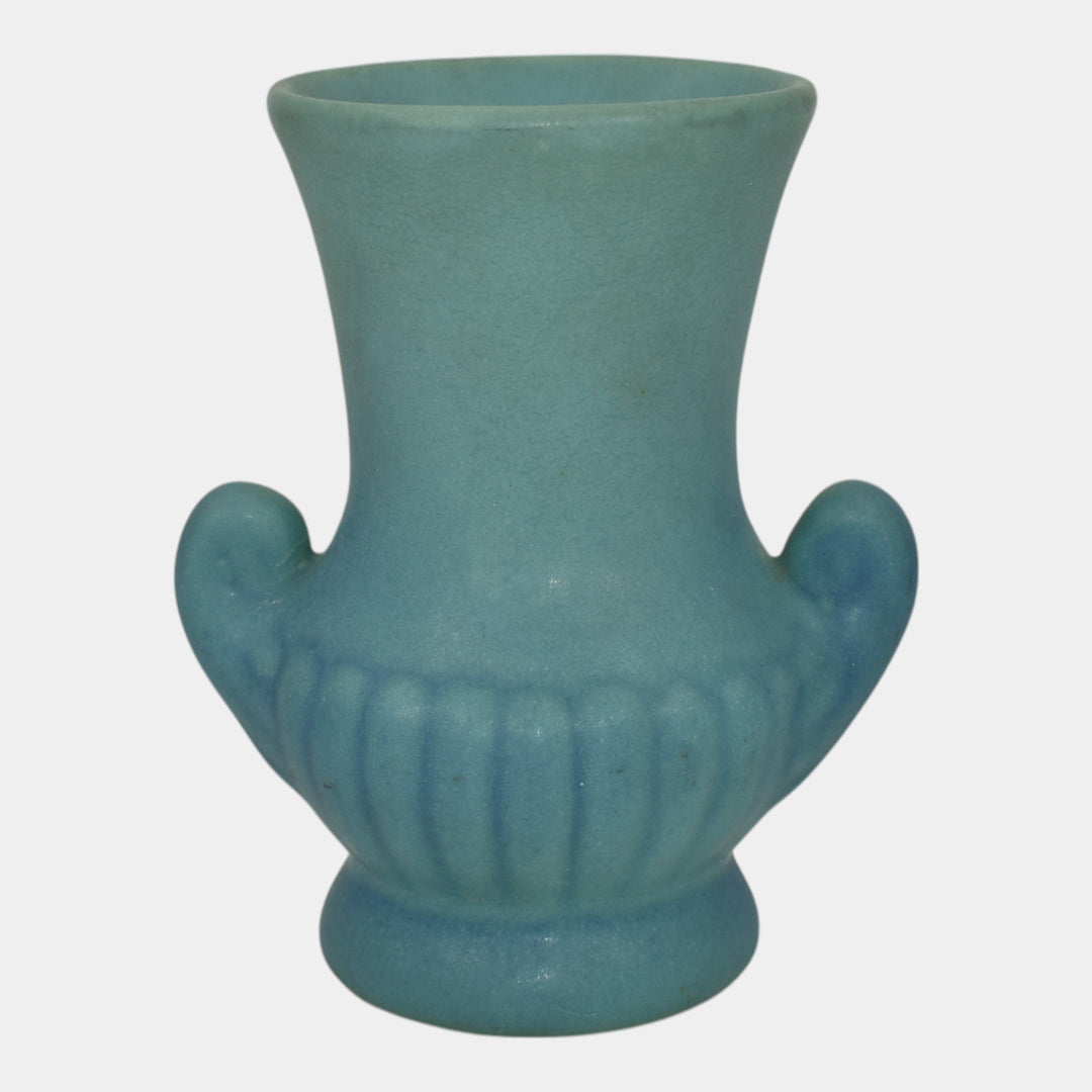 Van Briggle 1950s Vintage Art Deco Pottery Blue Ceramic Vase