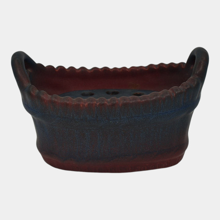 Van Briggle 1920s Vintage Pottery Mulberry Flower Frog Basket