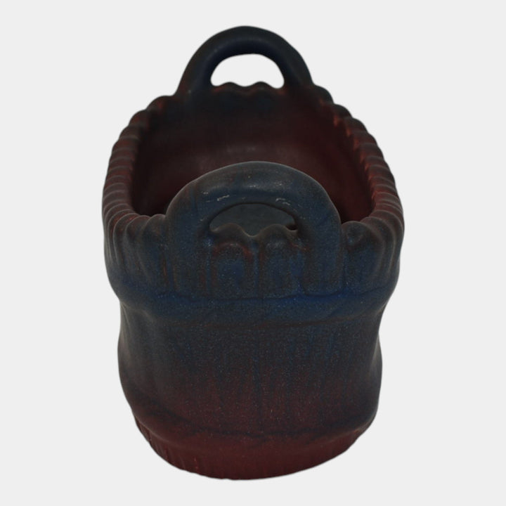 Van Briggle 1920s Vintage Pottery Mulberry Flower Frog Basket