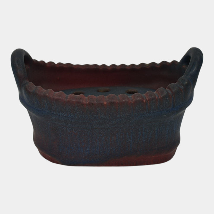 Van Briggle 1920s Vintage Pottery Mulberry Flower Frog Basket