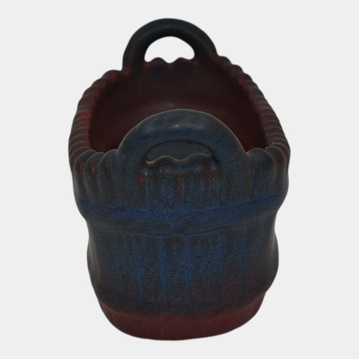 Van Briggle 1920s Vintage Pottery Mulberry Flower Frog Basket