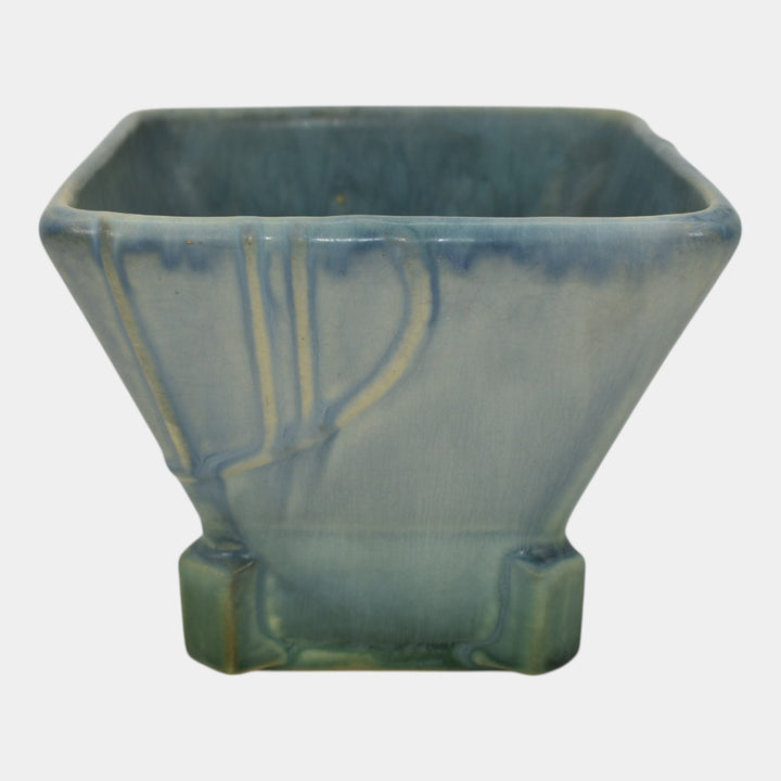 Roseville Futura Blue 1928 Vintage Art Deco Pottery Ceramic Bowl Planter 190-3 - Just Art Pottery
