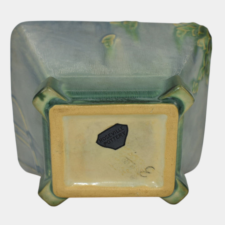 Roseville Futura Blue 1928 Vintage Art Deco Pottery Ceramic Bowl Planter 190-3 - Just Art Pottery
