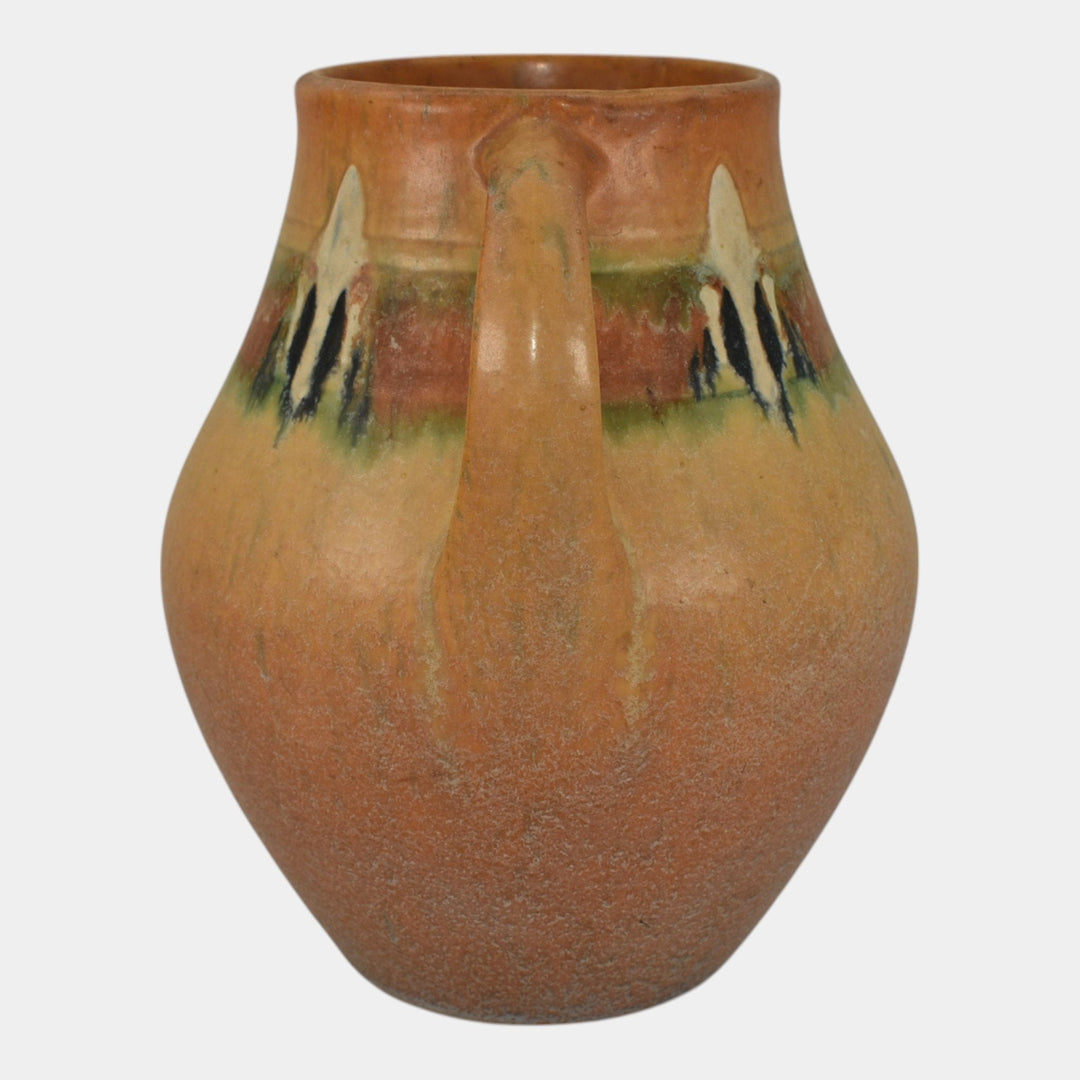 Roseville Montacello Tan 1931 Vintage Arts And Crafts Pottery Vase 564-9 - Just Art Pottery