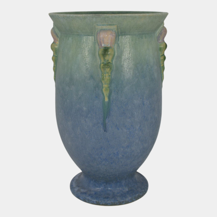 Roseville Topeo Blue Green 1934 Vintage Art Deco Pottery Ceramic Vase 663-10