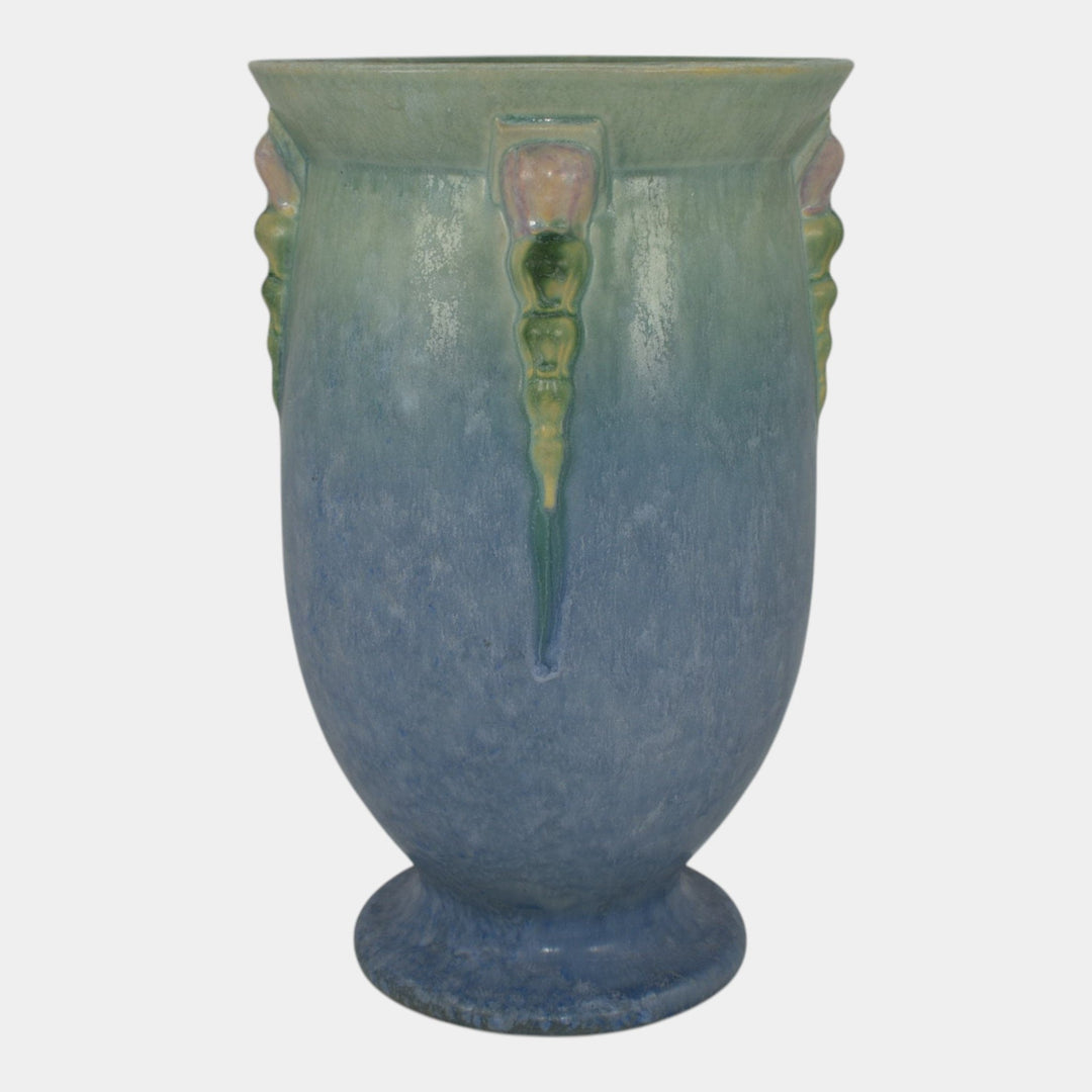 Roseville Topeo Blue Green 1934 Vintage Art Deco Pottery Ceramic Vase 663-10