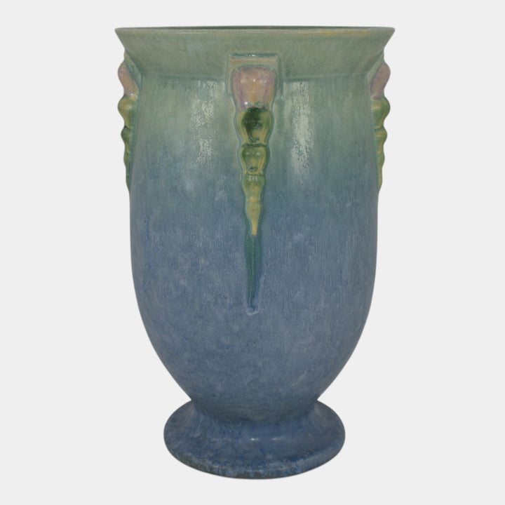 Roseville Topeo Blue Green 1934 Vintage Art Deco Pottery Ceramic Vase 663-10
