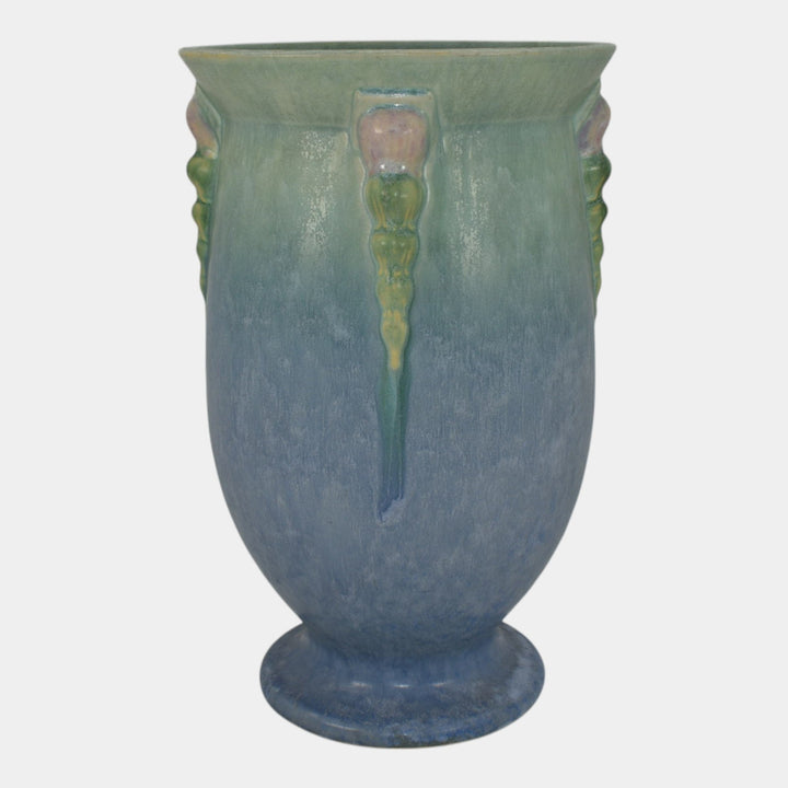 Roseville Topeo Blue Green 1934 Vintage Art Deco Pottery Ceramic Vase 663-10