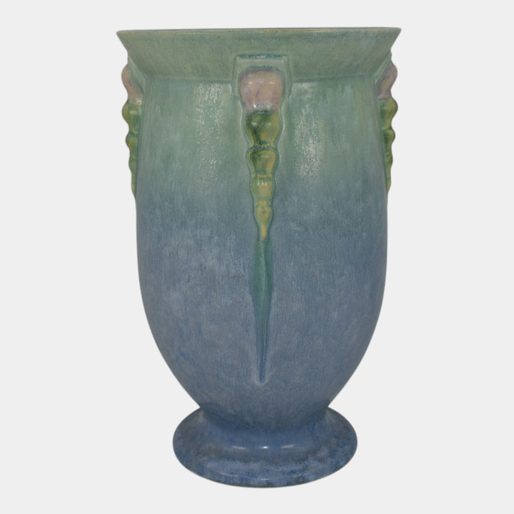 Roseville Topeo Blue Green 1934 Vintage Art Deco Pottery Ceramic Vase 663-10