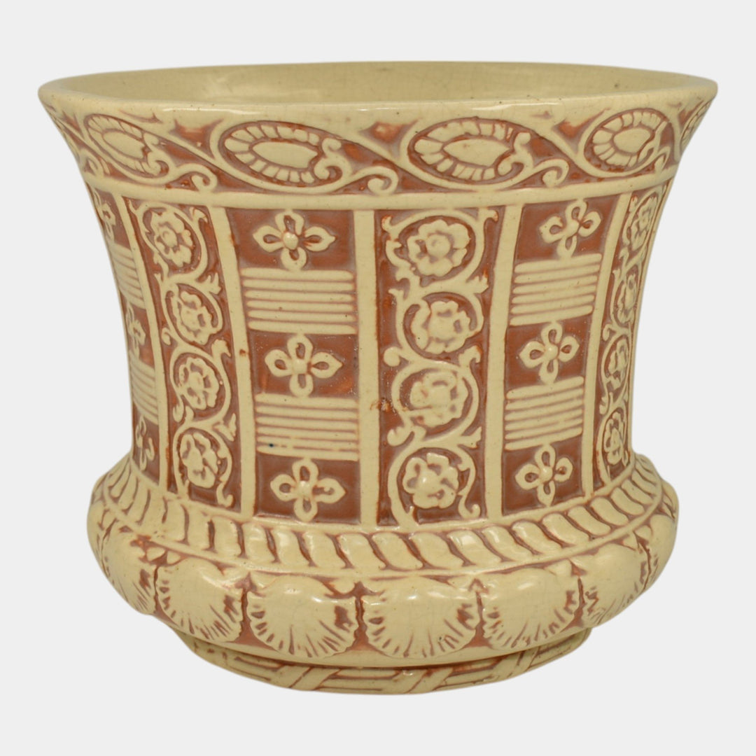 Roseville Old Ivory 1916 Vintage Art Pottery Ceramic Jardiniere Planter - Just Art Pottery