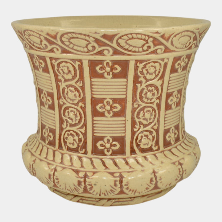 Roseville Old Ivory 1916 Vintage Art Pottery Ceramic Jardiniere Planter - Just Art Pottery