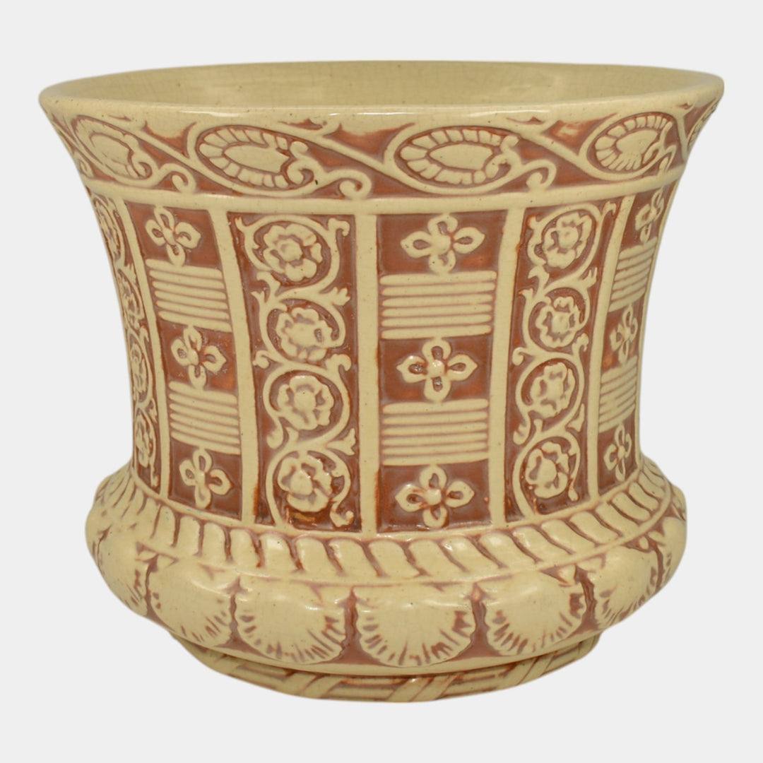 Roseville Old Ivory 1916 Vintage Art Pottery Ceramic Jardiniere Planter - Just Art Pottery
