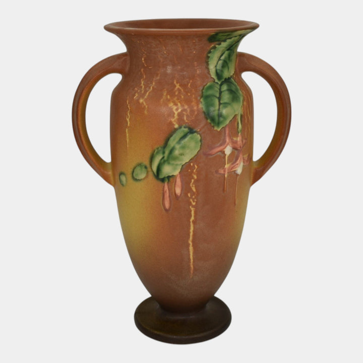 Roseville Fuchsia Brown 1938 Vintage Art Pottery Ceramic Vase 899-9 - Just Art Pottery